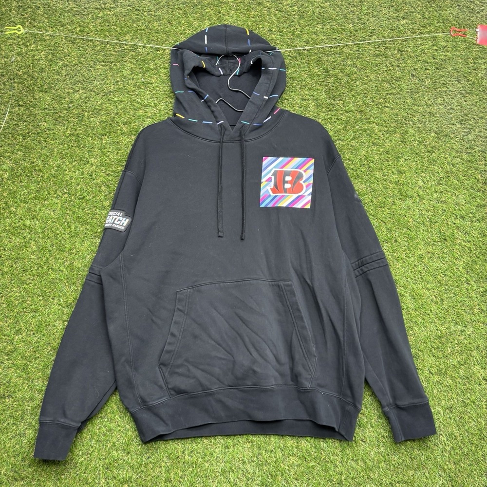 Cincinnati Bengals Nike Hoodie Mens Large NFL Crucial Catch Intercept Cancer